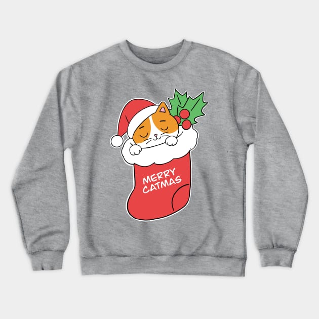 Merry Catmas 3 Crewneck Sweatshirt by Valentina